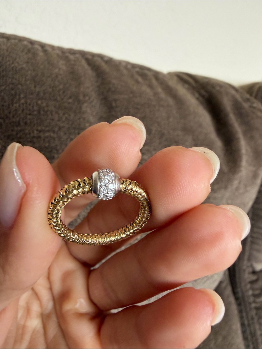 Roberto Coin Primavera 18K Yellow Gold Diamond Flexible Ring